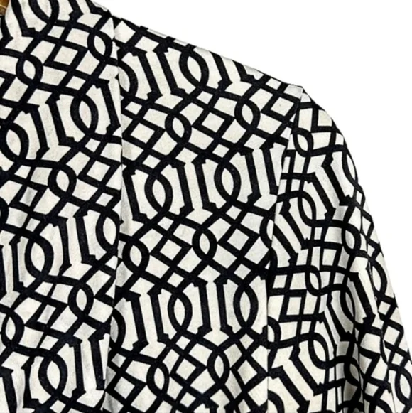 🛍SALE J.Mclaughlin Catalina Cloth Faux Wrap Geometric 3/4 Sleeve Dress. Sz. L - Picture 6 of 7